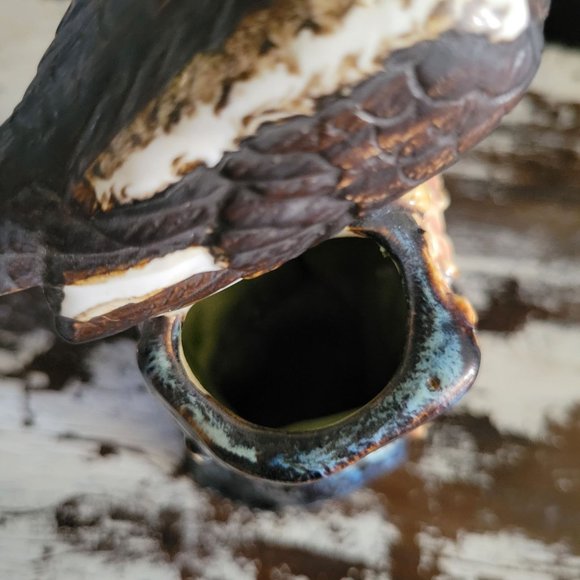 Vintage Porcelain Shiwan Magpie Bird Collection Vase Sakura Blossom - Picture 6 of 7